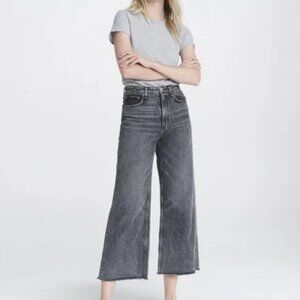 RAG & BONE | NWOT Ruth Super Wide High Rise Ankle Jean in Clean Black Magic